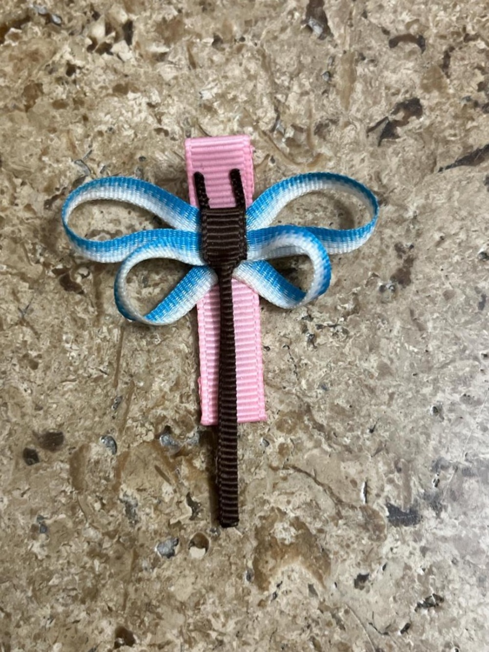 Blue and Pink Dragonfly Hair Clip